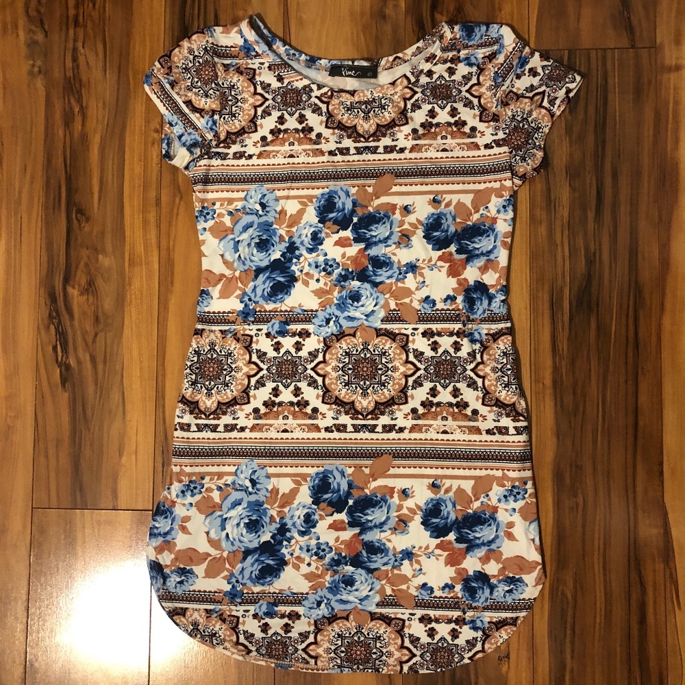 Floral & Mandala Short Sleeved Tunic | Small